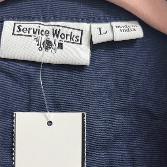 Service Works Men's Navy Blue Embroidered Casual Camp Shirt - Picture 2 of 8